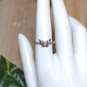 Opal Butterly Stainless steel Adjustable Ring