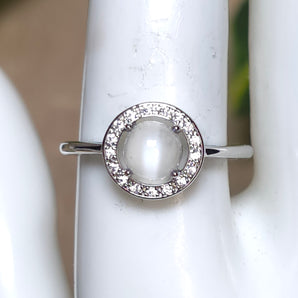 Selenite Stainless steel Adjustable Ring