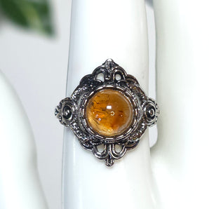 Montana Moss Agate Stainless Steel Adjustable Ring