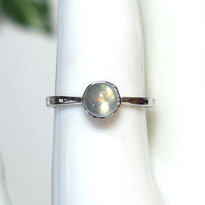Labradorite Simple Stainless Steel Adjustable Ring