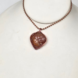 Carnelian carved Flower Alchemy Pendant