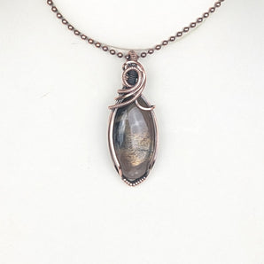 Black Rainbow Sun Stone Pendant