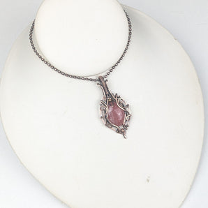 Rhodochrosite Filigree Pendant