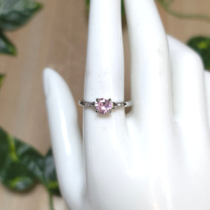 Pink topaz Stainless steel Adjustable Ring