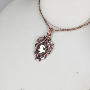 Pyrite In matrix Copper Shield Pendant