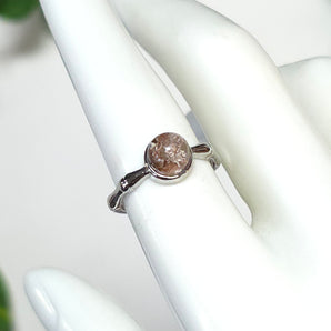 Garden Quartz Stainless Steel Adjustable Ring