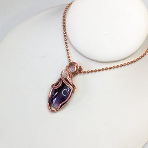 Trapiche Amethyst and Rainbow Moonstone Pendant