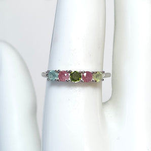 Tourmaline Band Stainless steel Adjustable Ring