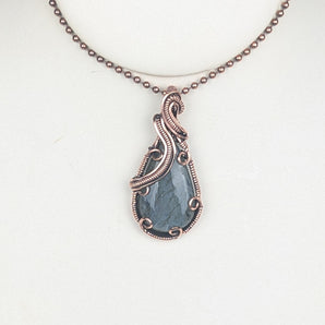 Labradorite Tear Drop Copper Pendant