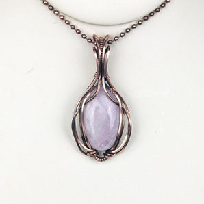 Kunzite Copper Flow Pendant