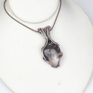 Garden Quartz and Smoky Quartz Copper Pendant