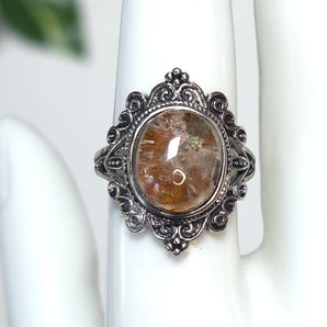 Montana Moss Agate Oval Stainless Steel Adjustable Ring