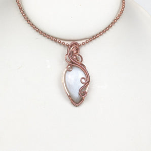 White Moonstone Swirl Pendant
