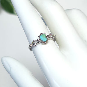 Turquoise Stainless Steel Adjustable Ring