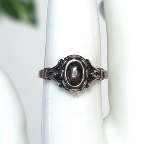 Black Spinel Decorative Stainless Steel Adjustable Ring