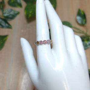 Tourmaline band Stainless steel Adjustable Ring