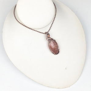 Sunstone Swirl Oval Pendant