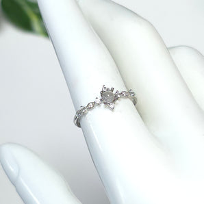 Moonstone Simple Stainless Steel Adjustable Ring