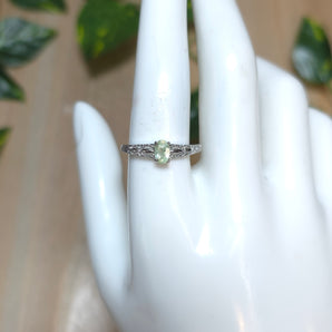 Green Peridot Stainless steel Adjustable Ring