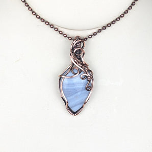 Blue Lace Agate Swirl Pendant