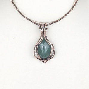 Green Aventurine Flow Copper Pendant