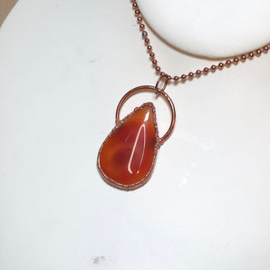 Carnelian tear Drop Alchemy Pendant