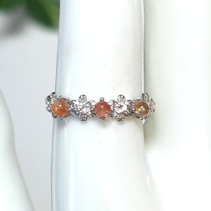 Sunstone Band Stainless Steel Adjustable Ring