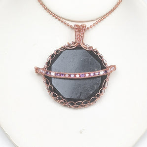 Black Tourmaline Saturn Pendant