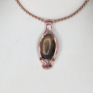 Tigers Eye Copper Pendant