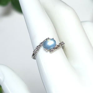 Jadeite Stainless Steel Adjustable Ring