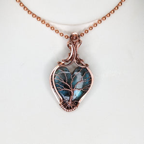 Labradorite Heart Tree of Life Customizable