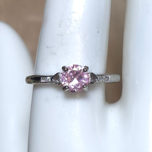 Pink topaz Stainless steel Adjustable Ring