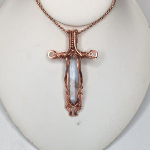 Rainbow Moonstone Sword Pendant