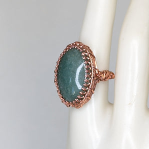 Green Aventurine Gallery Wire Ring