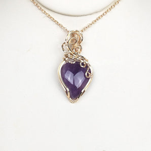 Amethyst Gold Filled Swirl Pendant