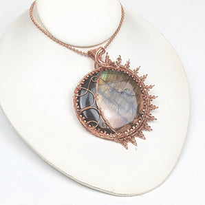 Labradorite Sun and Moon Pendant