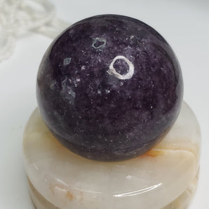 Lepidolite crystal sphere
